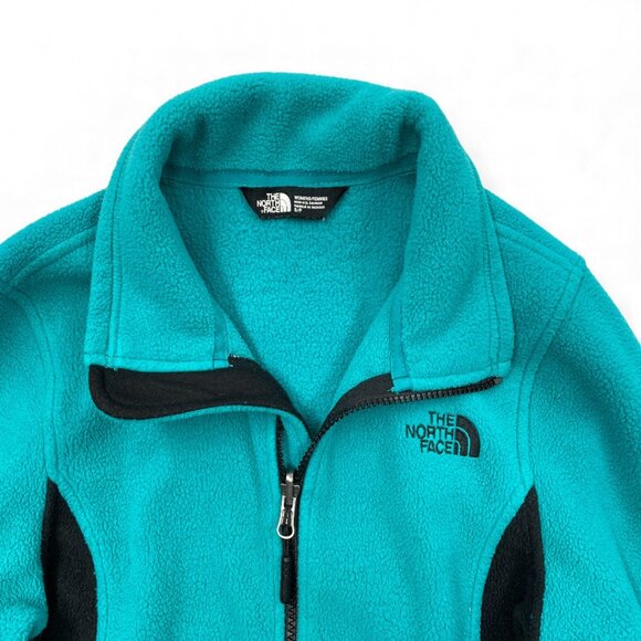 The North Face Turquoise Black Fleece Full Zip Jacket Women's Small - Picture 4 of 9